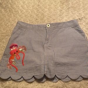 Lilly Pulitzer Seersucker Skort w/Sequin Octopus Size 2